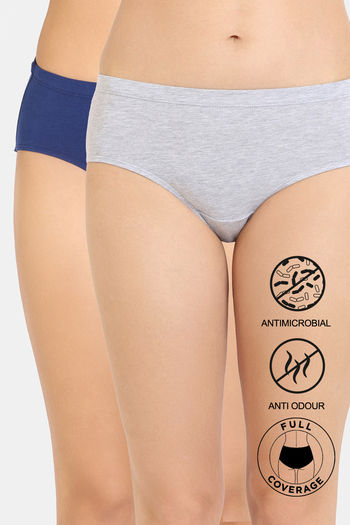 Buy Zivame Medium Rise Full Coverage Hipster Panty (Pack of 2) - Multicolor